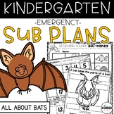 Kindergarten Bats Emergency Sub Plans | NO PREP October Su