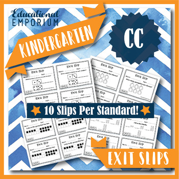 Preview of Kindergarten CC Exit Slips ★ Counting & Cardinality Math Exit Tickets