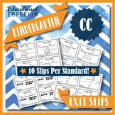 Kindergarten CC Exit Slips ★ Counting & Cardinality Math E