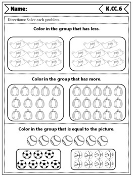 Kindergarten CC Quizzes: Counting & Cardinality Quizzes, Kindergarten