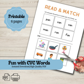Preview of Kindergarten CVC Reading Worksheets-Short A families
