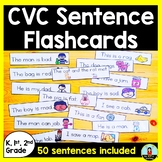 Kindergarten CVC Sentence Flashcards