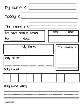 calendar worksheets kindergarten teaching resources tpt