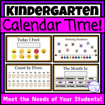Preview of Kindergarten Calendar Time Morning Meeting Slides Special Education Life Skills