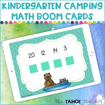 Preview of Kindergarten Camping Math Boom Cards | Digital Math Centers