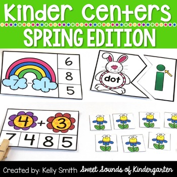 Preview of Kindergarten Centers {Spring Centers} Spring Math and Literacy