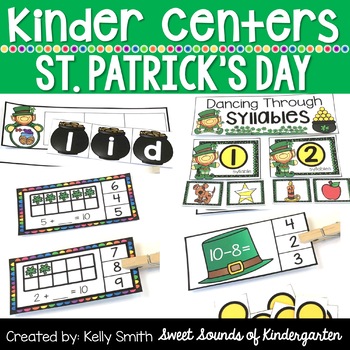 Preview of Kindergarten Centers {St. Patrick's Day Centers} Math and Literacy