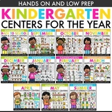 Kindergarten Centers for the Year Bundle | Low Prep Math a