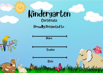 Preview of Kindergarten Certificate ( Digital, Printable )