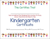 Kindergarten Certificate Stick Children Design