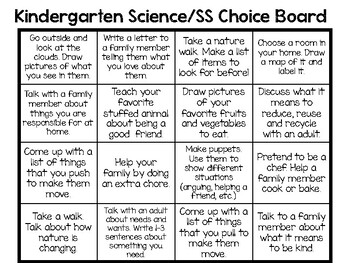 Kindergarten Choice Boards by Kathryn Willer | Teachers Pay Teachers
