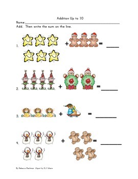 Kindergarten Christmas Math Bundle- D.J. Inkers Clipart | TPT