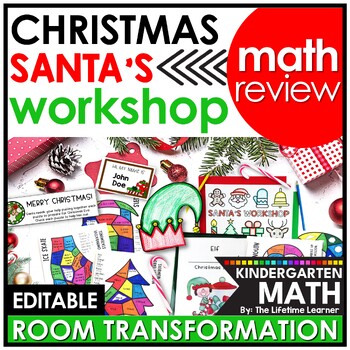 Preview of Kindergarten Christmas Math | Holiday Room Transformation Santa