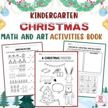 Kindergarten Christmas Math and Art Activities Book | Christmas Activities