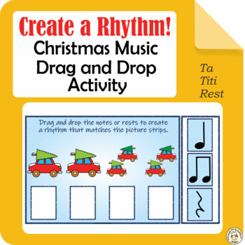 Preview of Kindergarten Christmas Music Rhythm Pattern Game | Ta Ti Ti Rest | PDF & Digital