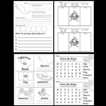 Kindergarten Cinco de Mayo Activities / Worksheets by Kindergarten Supplies