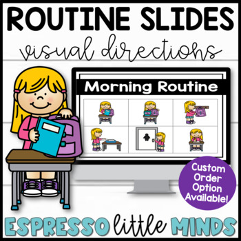 Preview of Kindergarten Classroom Management and Routines Visual Directions Google Slides