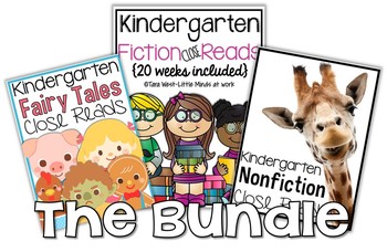Preview of Kindergarten Close Reads BUNDLED {50 weeks included}