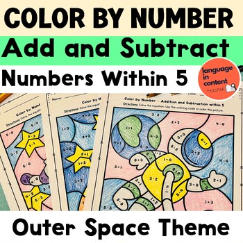 Preview of Kindergarten Color by Number and More Addition and Subtraction within 5