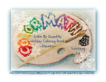 Preview of Kindergarten Color by Quantity Coloring Book - January Themes