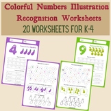 Kindergarten Colorful Tracing Writing Coloring Numbers Wor