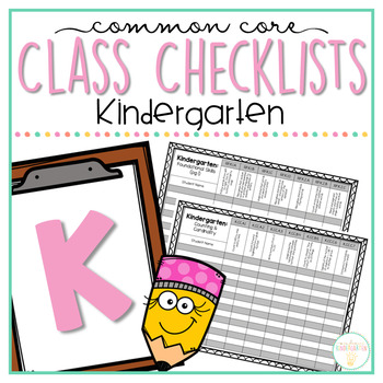 Common Core Checklist: Kindergarten EDITABLE by Mrs Plemons Kindergarten