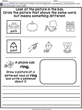 Kindergarten Common Core ELA Assessments - Language Standards by Karen