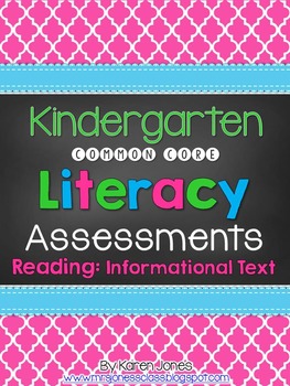 Preview of Kindergarten Common Core ELA Assessments - Reading: Informational Text Strand