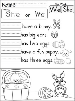 Kindergarten Easter and Spring Packet by Fun Classroom Creations