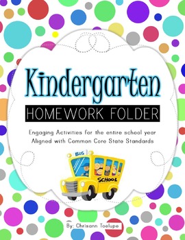 Preview of Kindergarten Homework Activities - Year Pack.