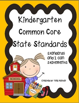 Preview of Kindergarten Common Core Learning Targets for Mathematics