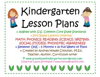 Preview of Kindergarten Common Core Lesson Plans - 12345 Full Months!!!! GBK Semester 1
