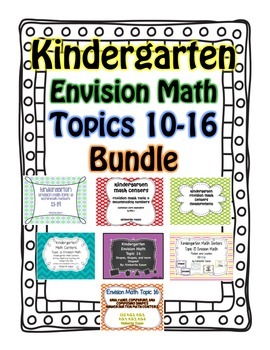 Preview of Kindergarten Common Core Math Centers (Envision Math 10-16)