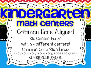 Preview of Kindergarten Common Core Math Centers (Envision Math Topics 1-6 Bundle)