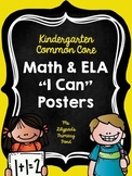 Common Core "I Can" Statements Posters for Kindergarten {E