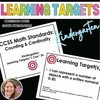 Preview of Kindergarten Common Core Math Learning Targets or I Can Statements