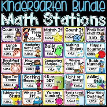 Preview of Kindergarten Common Core Math Stations for the Year!