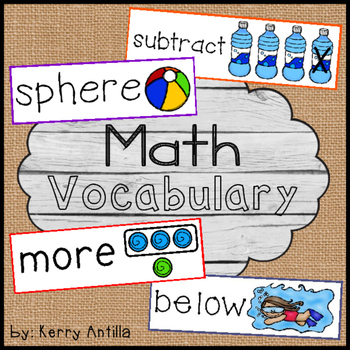 Preview of Kindergarten Math Vocabulary Cards