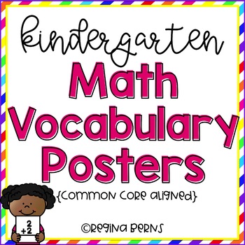 Preview of Kindergarten Common Core Math Vocabulary Posters