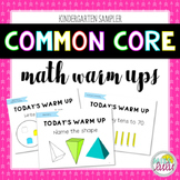 Kindergarten Common Core Math Warm Ups FREE Sampler