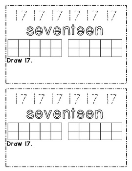 kindergarten common core numbers to 20 practice printable