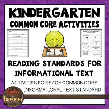 Preview of Kindergarten Reading Standards for Informational Text Activities
