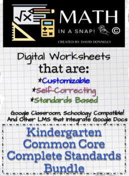 Preview of Kindergarten - Common Core Standards Bundle - Editable, Interactive & Feedback