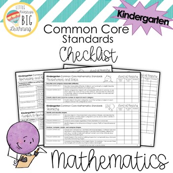 Preview of Kindergarten Mathematics Common Core Standards Checklist