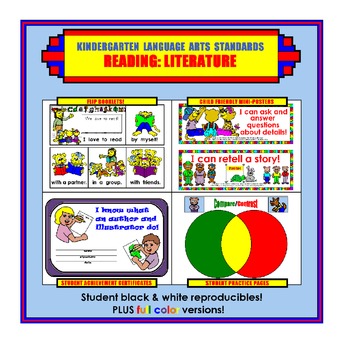 Preview of Kindergarten Common Core Standards: Reading: Literature