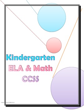 Preview of Common Core Checklist Kindergarten ELA and Math