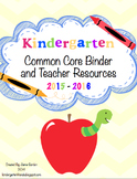 Kindergarten Common Core Binder and Teacher Resources