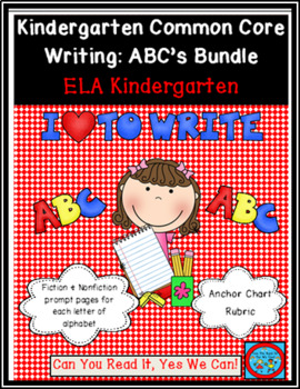 Preview of Kindergarten Common Core Writing: ABC's Bundle