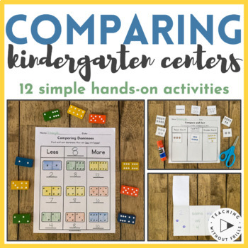Preview of Kindergarten Comparing Numbers 1-10 Hands-On Math Centers & Activities