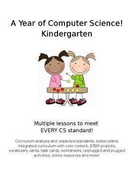 Preview of Kindergarten Computer Science Curriculum -FULL YEAR EDITABLE